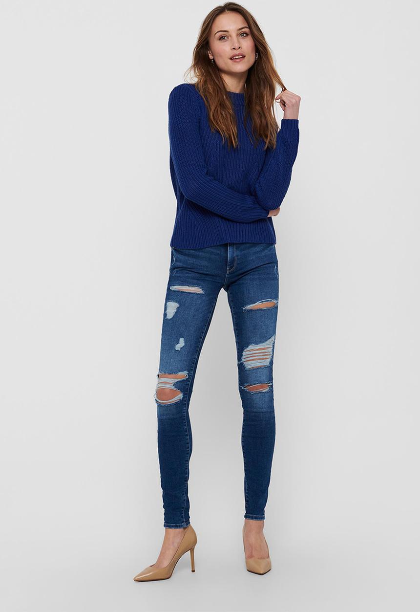 ONLY - Leela life  long sleeve pullover knit - cobalt