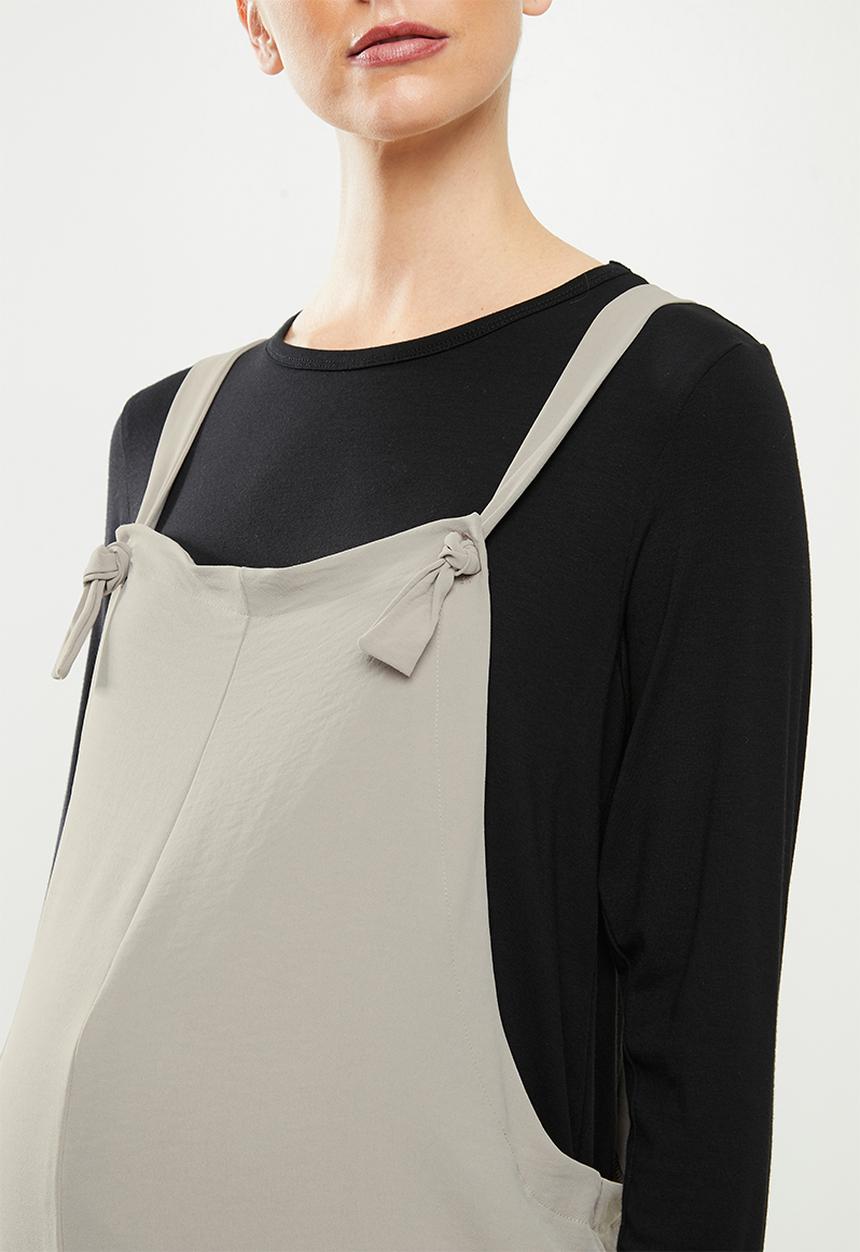 Superbalist - Woven tie strap dungaree - taupe