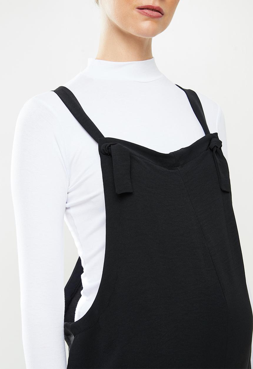 Superbalist - Woven tie strap dungaree - black