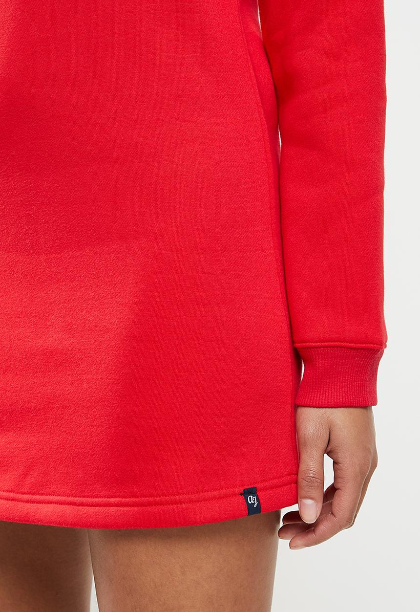 Aca Joe - Basic crew terry dress - red