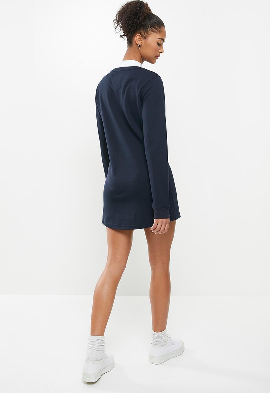 Aca Joe - Basic crew terry dress - navy