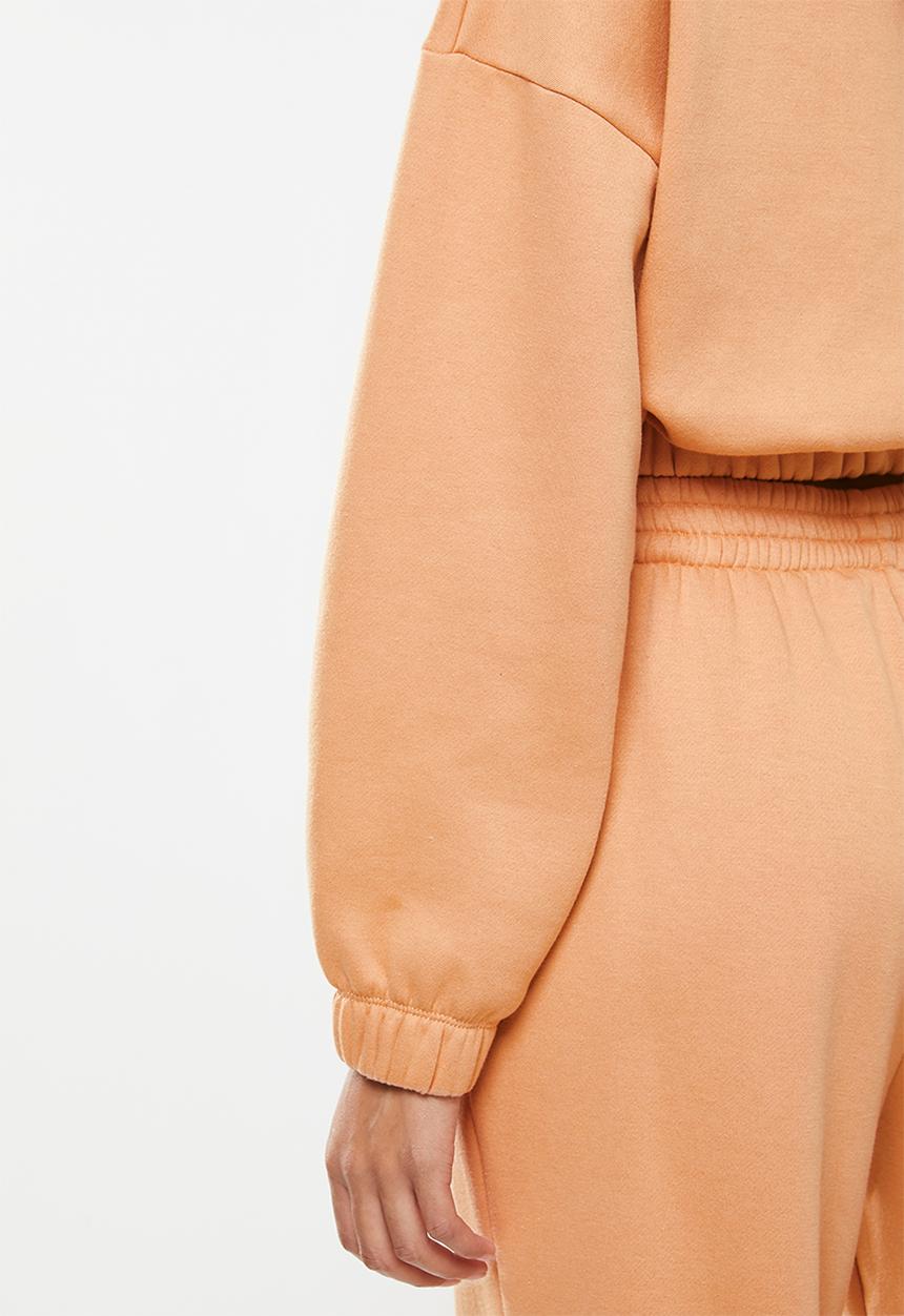 Blake - Cropped hoodie with elastic-peach