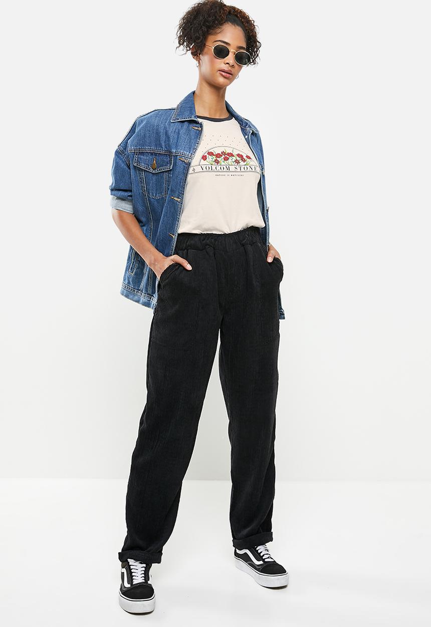 Volcom - Truly ringer tee - cream & black 