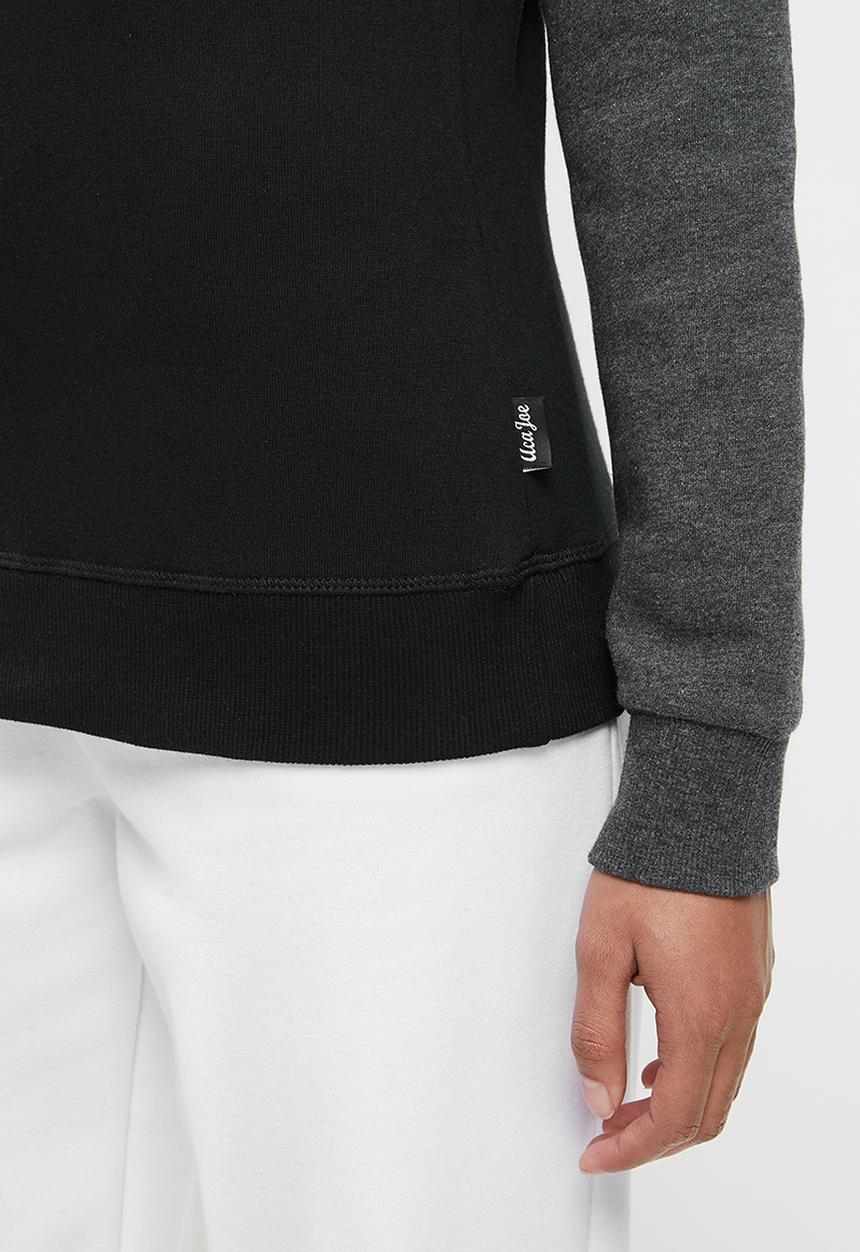 Aca Joe - Fleece pullover crew - grey & black