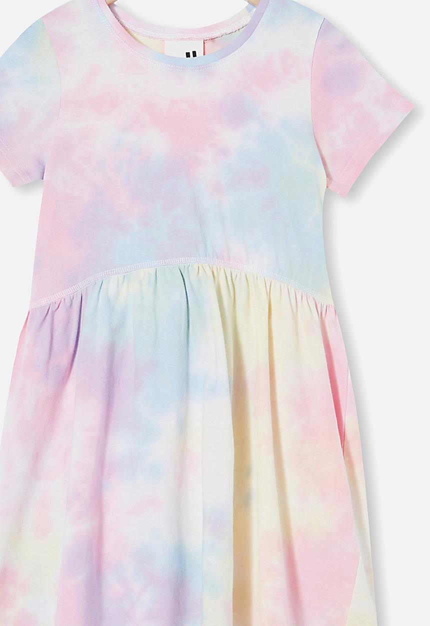 Cotton On - Freya short sleeve dress / rainbow tie dye