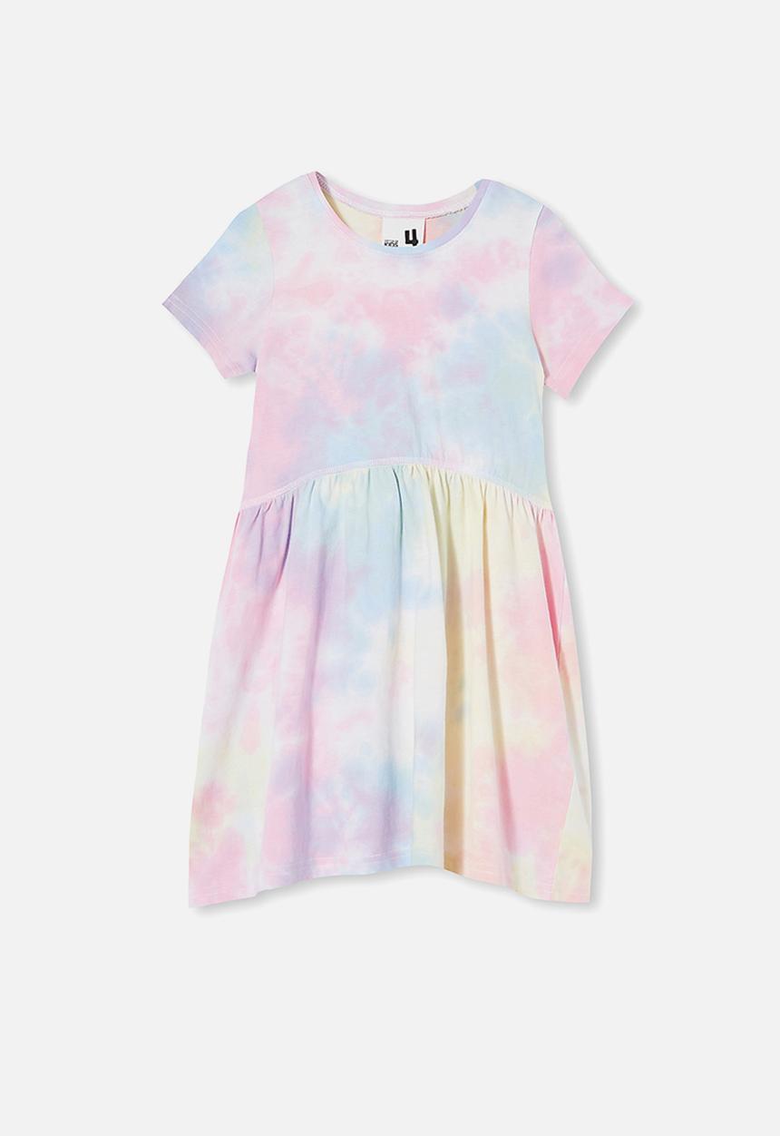Cotton On - Freya short sleeve dress / rainbow tie dye