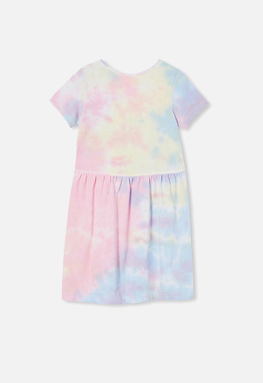 Cotton On - Freya short sleeve dress / rainbow tie dye