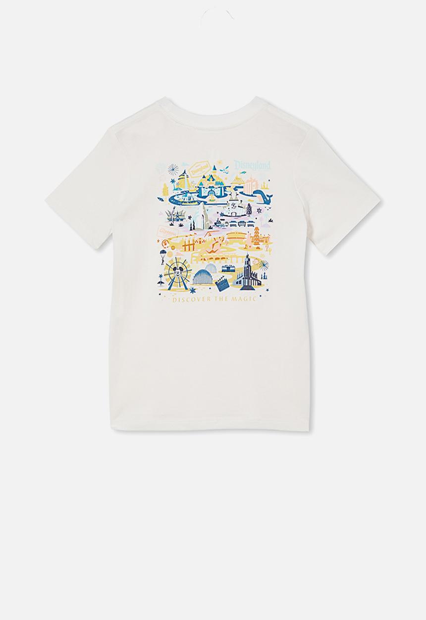Cotton On - Co-lab short sleeve tee - lcn dis retro white / disneyland map
