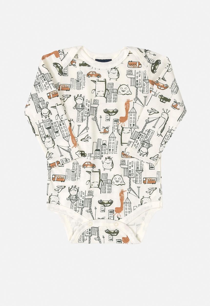 Quimby - Baby boys single jersey bodysuit - white