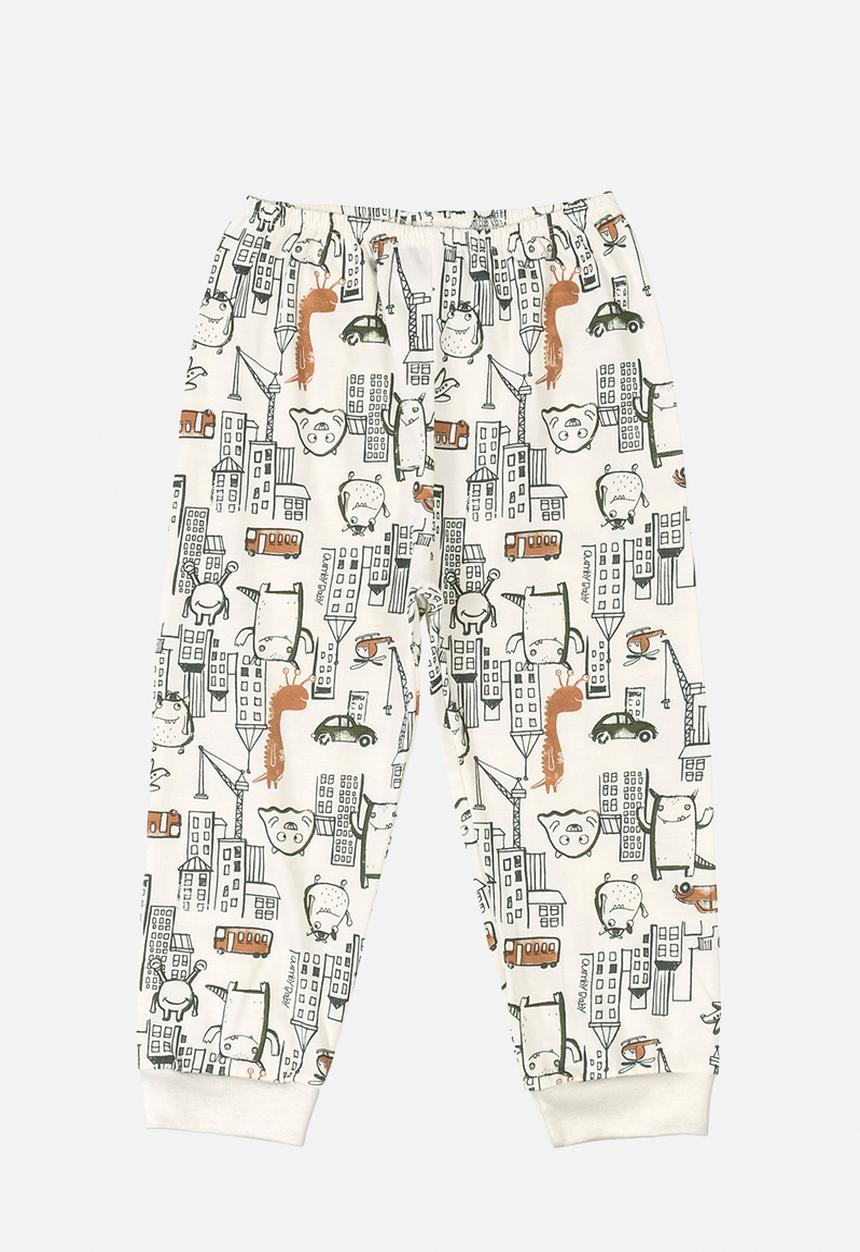 Quimby - Baby boys single jersey pants - white