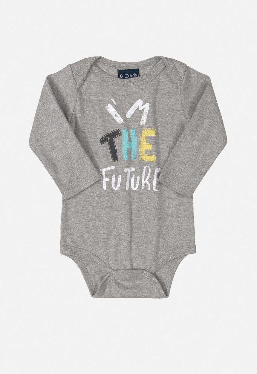 Quimby - Baby boys ribbed bodysuit - grey