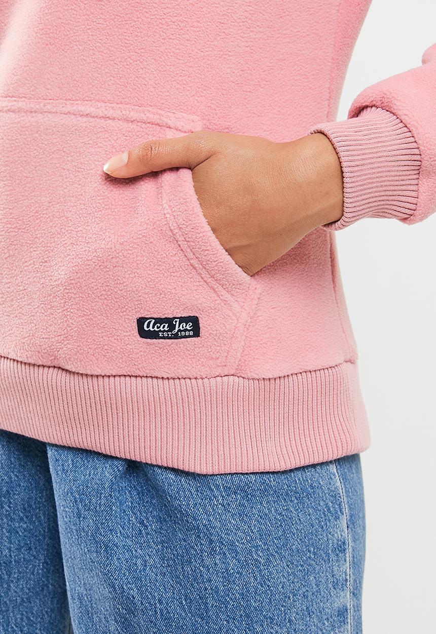 Aca Joe - Polar fleece pullover hoodie - pink