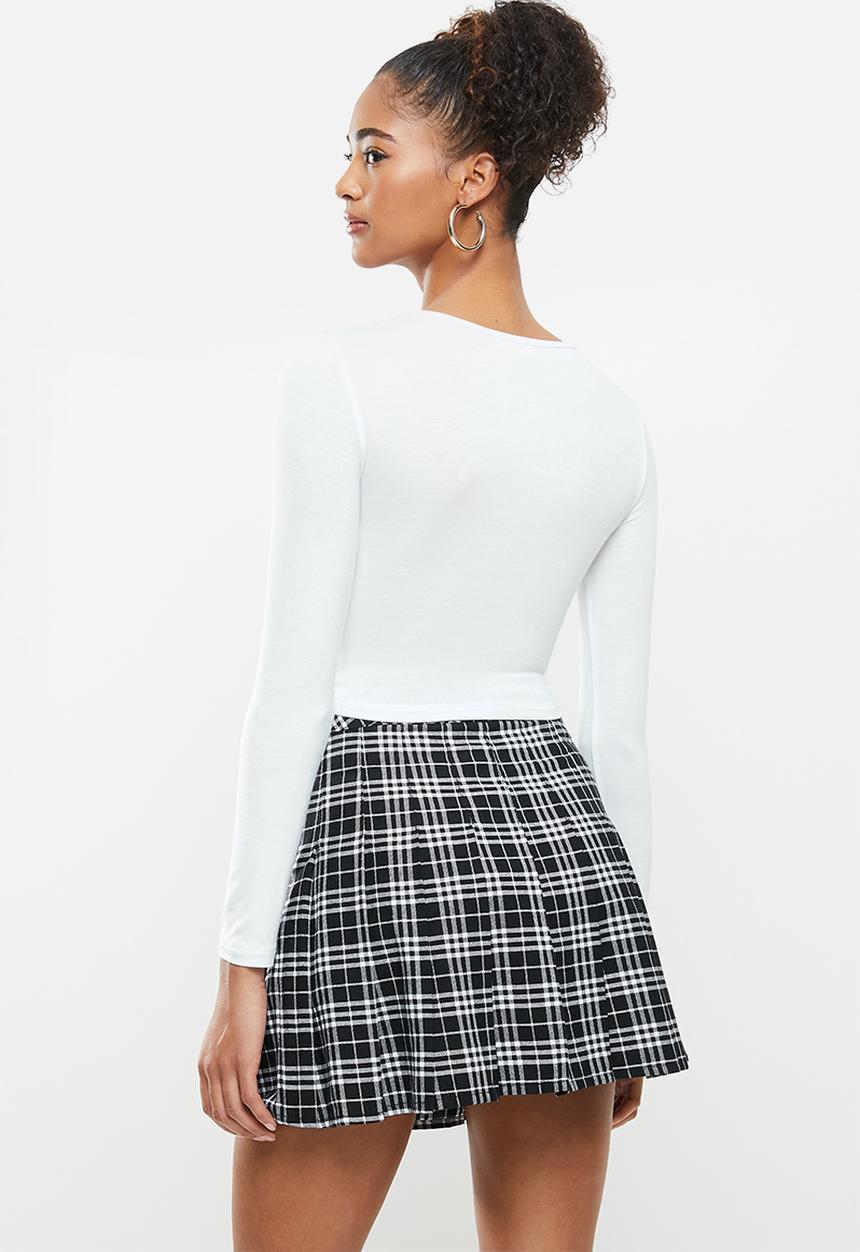 Blake - Wrap bodice crop top - white 