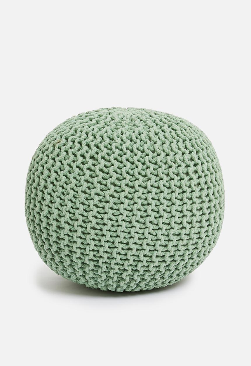Sixth Floor - Kuku woven pouf - sage