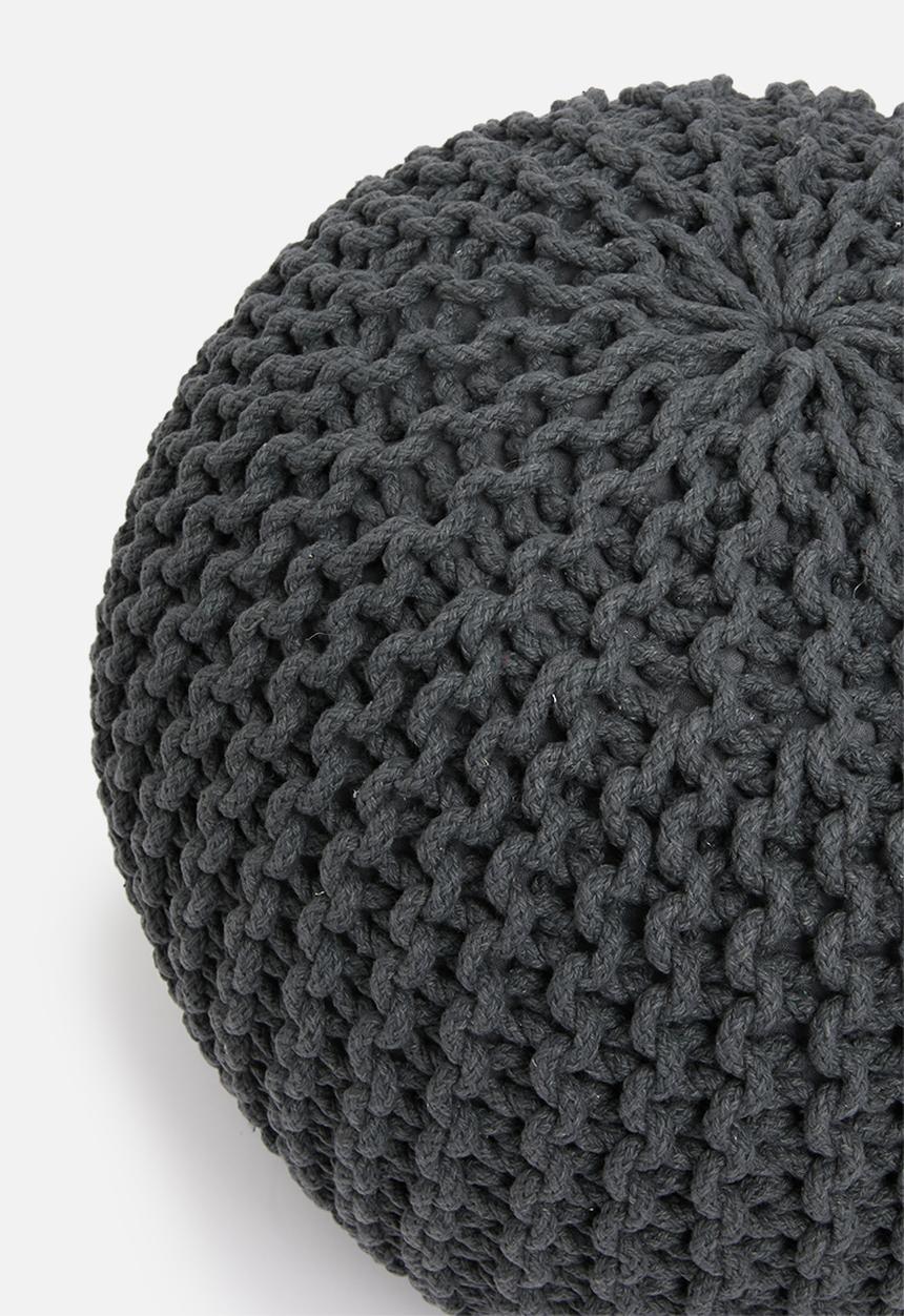 Sixth Floor - Kuku woven pouf - shadow
