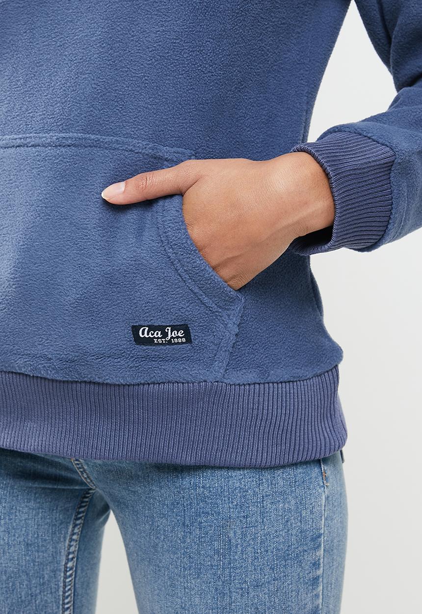 Aca Joe - Polar fleece pullover hoodie - blue