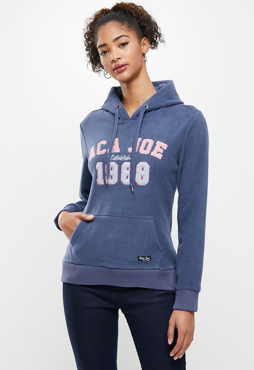 Aca Joe - Aca joe polar fleece pullover hoodie - blue