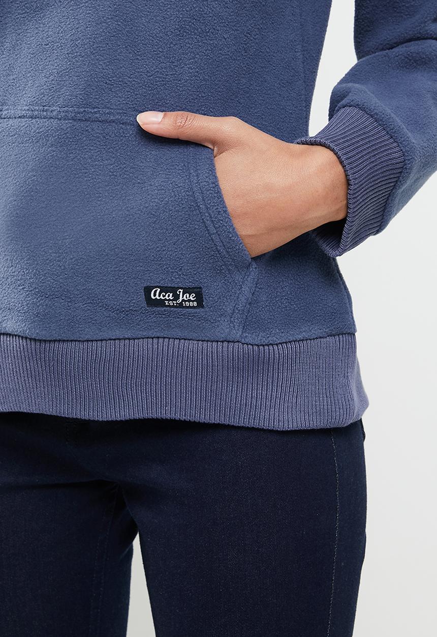 Aca Joe - Aca joe polar fleece pullover hoodie - blue