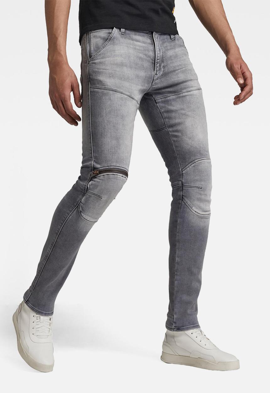 G-STAR - 5620 3d zip knee skinny - sun faded glacier grey