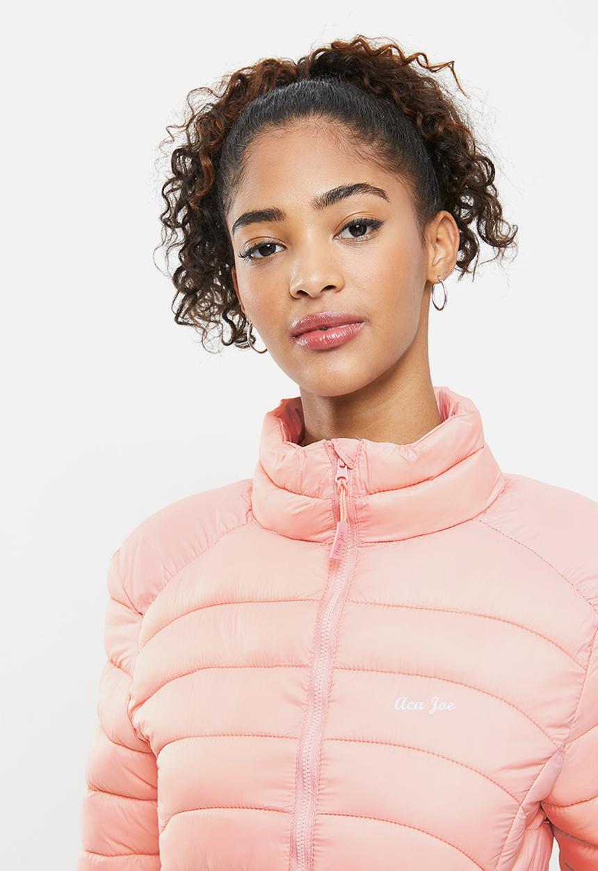 Aca Joe - Zip thru puffer jacket - pink