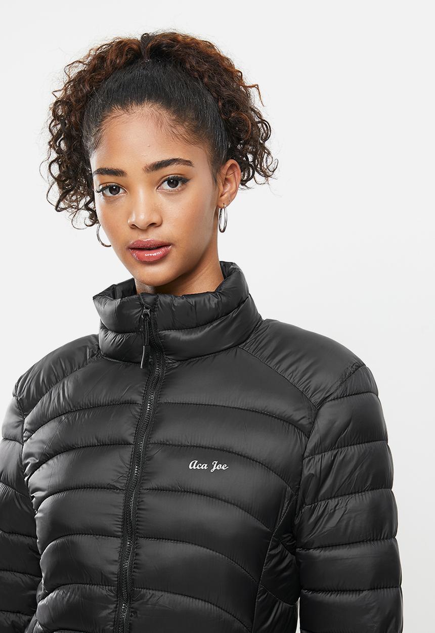 Aca Joe - Zip thru puffer jacket - black