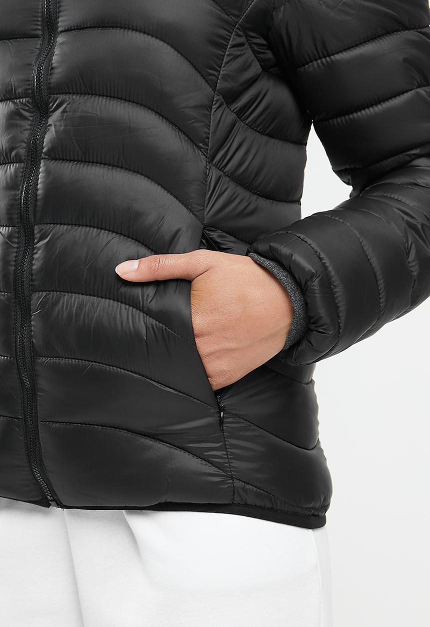 Aca Joe - Zip thru puffer jacket - black