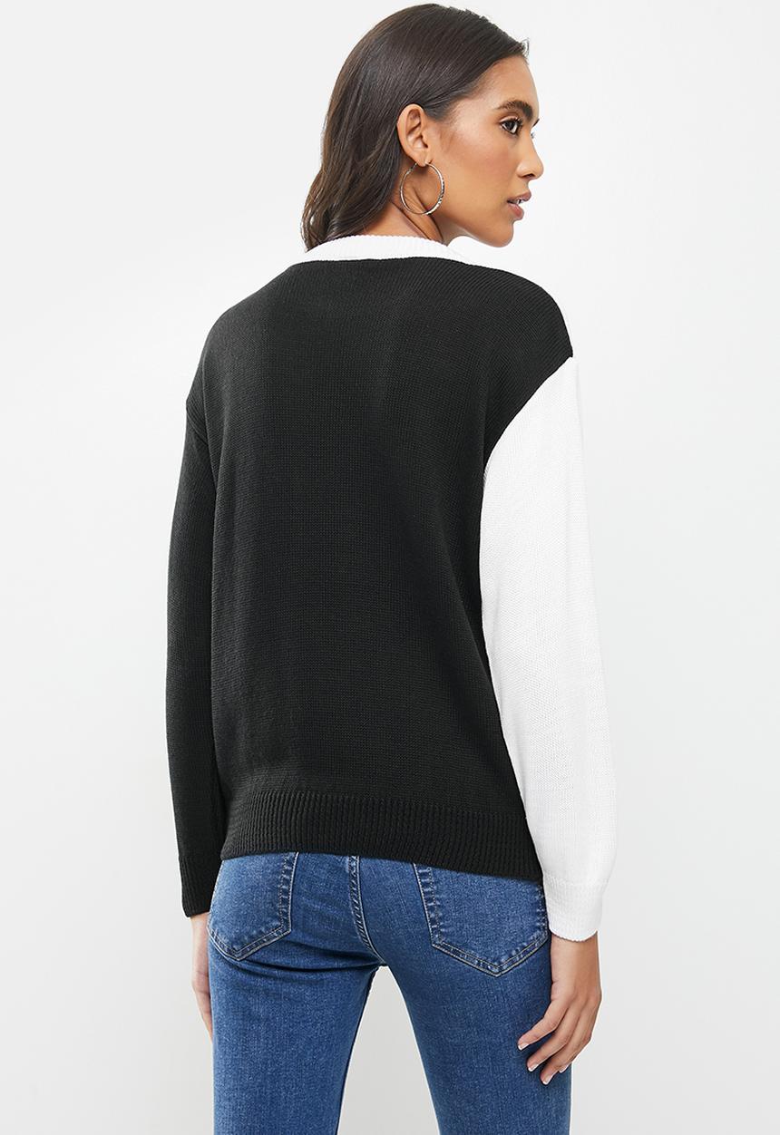 Me&B - Colourblock jumper - black & white