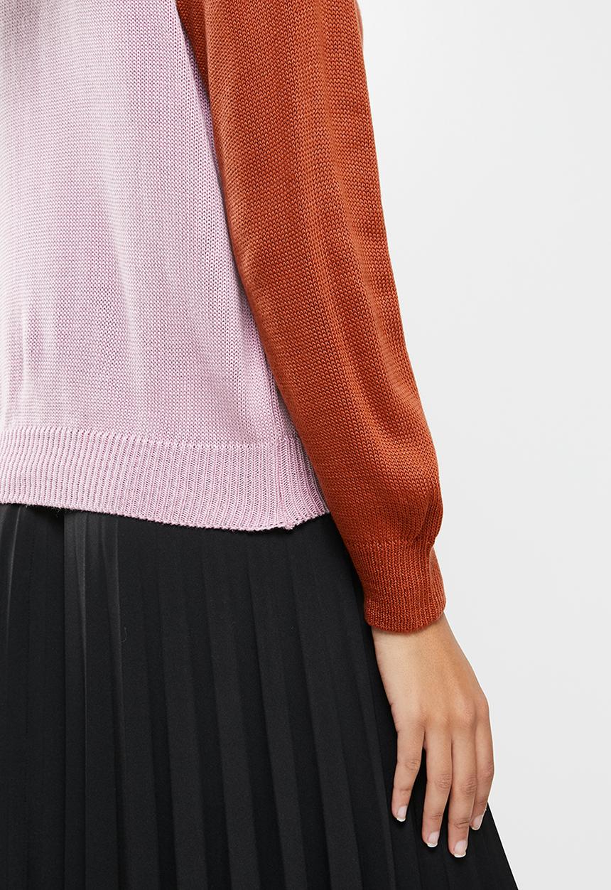 Me&B - Colourblock jumper -  rust & pink