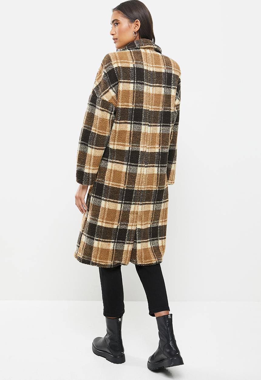 Me&B - The teddy coat in check - brown