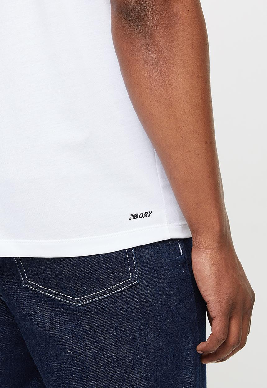 New Balance  - Tenacity heather tech short sleeve print - white 