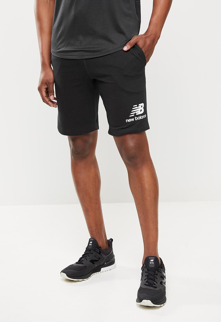 New Balance  - New Balance  essentials stacked logo short - black