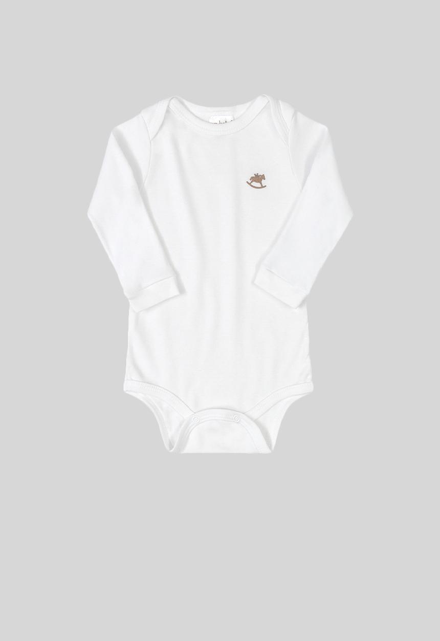 UP Baby - Soft jersey cotton long sleeve bodysuit - white