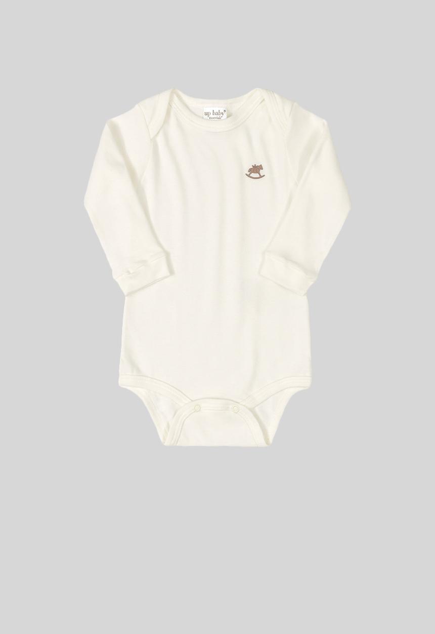 UP Baby - Baby long sleeve cotton bodysuit - off white