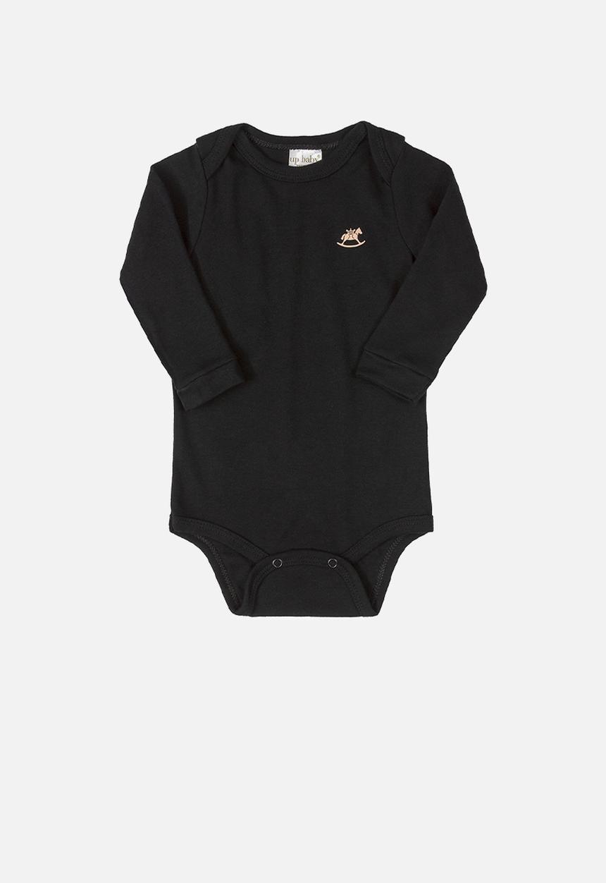 UP Baby - Soft jersey cotton long sleeve bodysuit - black