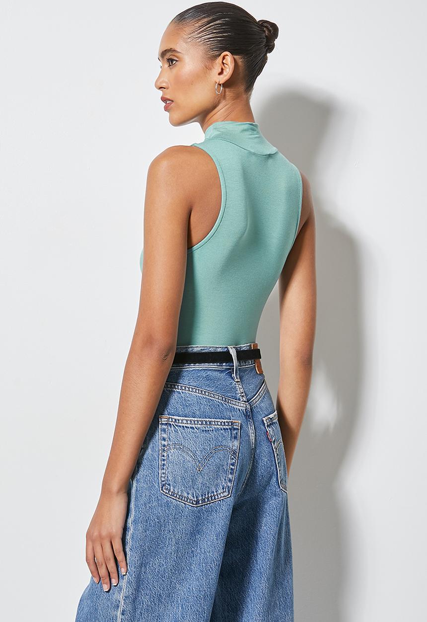 Superbalist - 2 Pack viscose polo neck bodysuit - sage and black