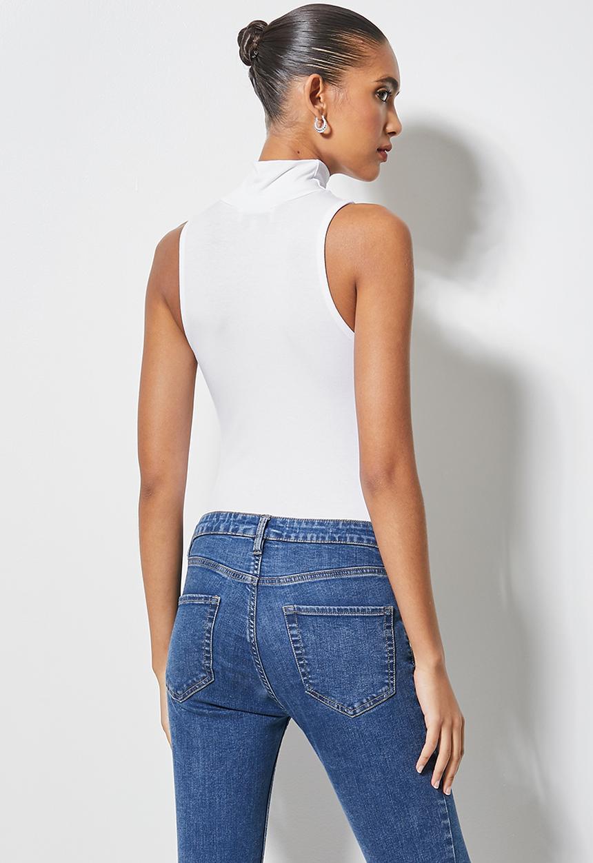 Superbalist - 2pk poloneck sleeveless bodysuit - charcoal & white