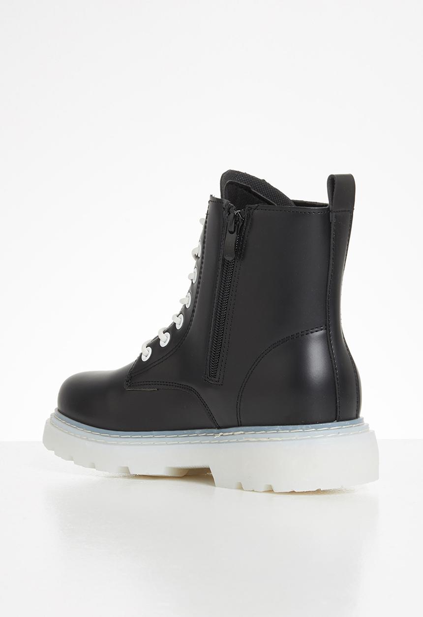 Plum - Dynasty combat boot - black