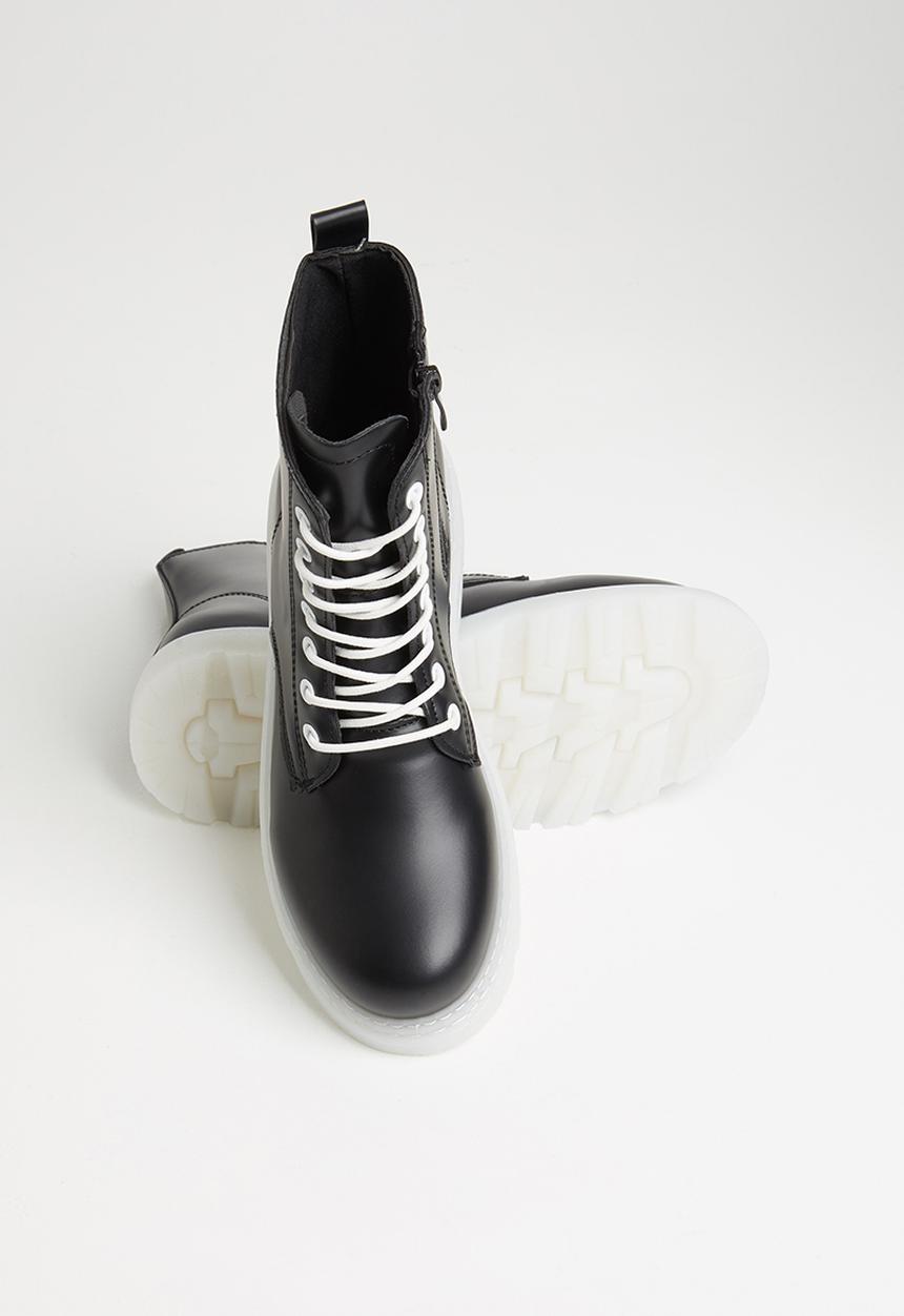 Plum - Dynasty combat boot - black