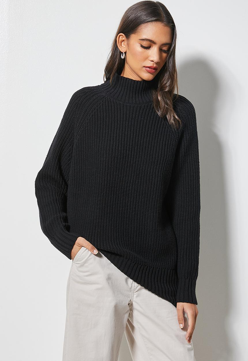 Superbalist - Cotton blend roll neck - black
