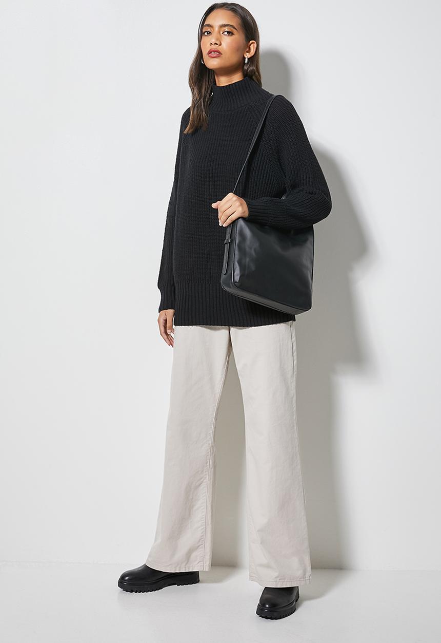 Superbalist - Cotton blend roll neck - black