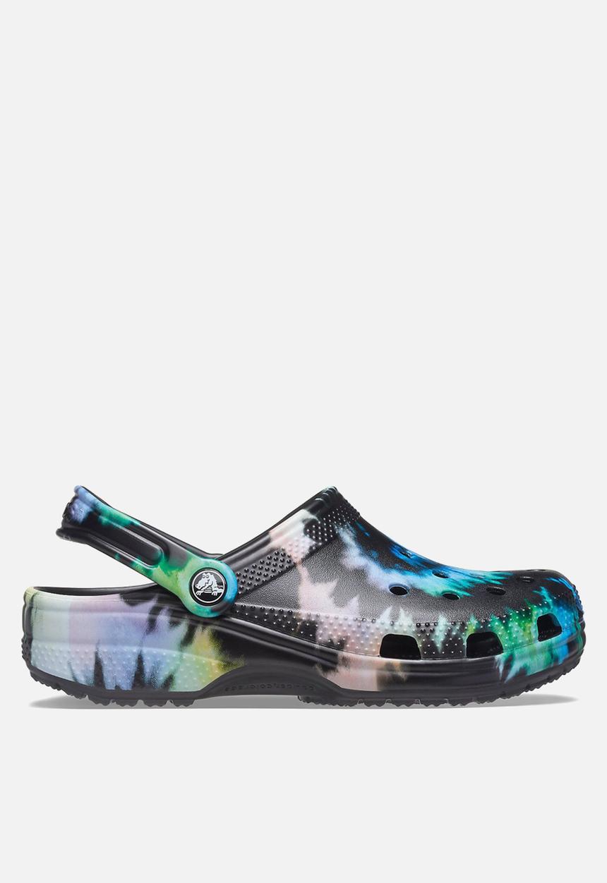 Crocs - Classic tie dye graphic clog - multi black / black