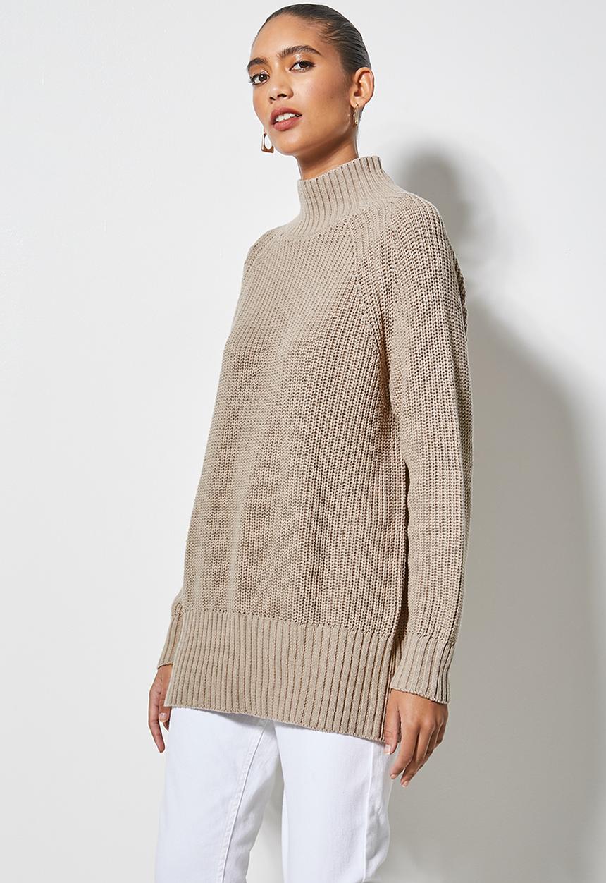 Superbalist - Cotton blend roll neck - taupe