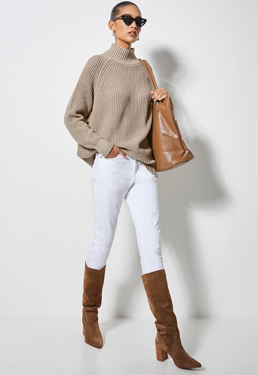Superbalist - Cotton blend roll neck - taupe