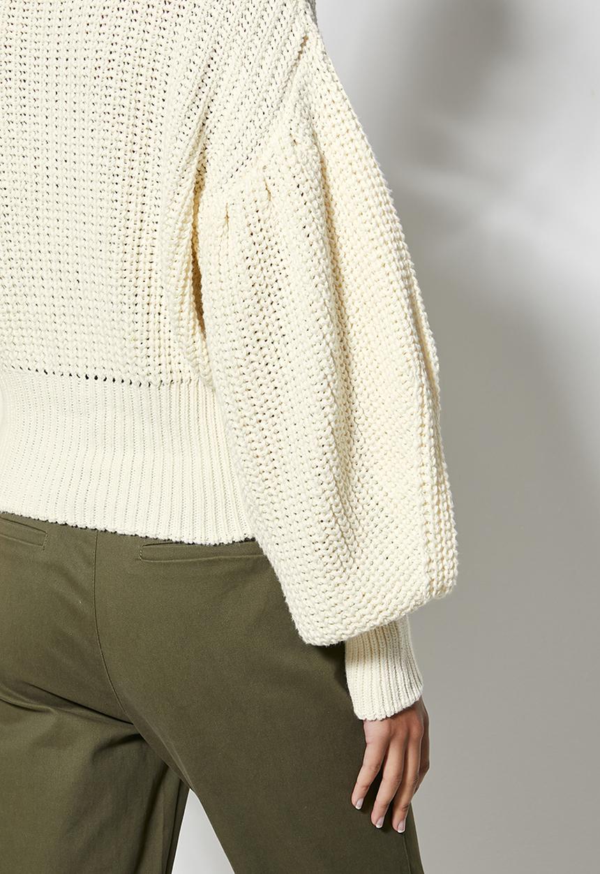 Superbalist - Cotton blend balloon sleeve pullover - ecru