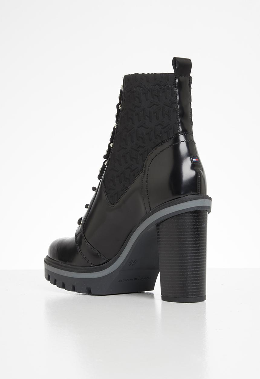 Tommy Hilfiger - Material mix th high heel boot - black