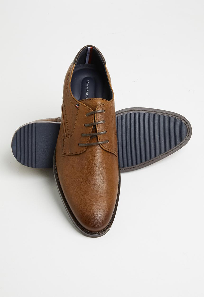 Tommy Hilfiger - Signature hilfiger leather shoe - brown