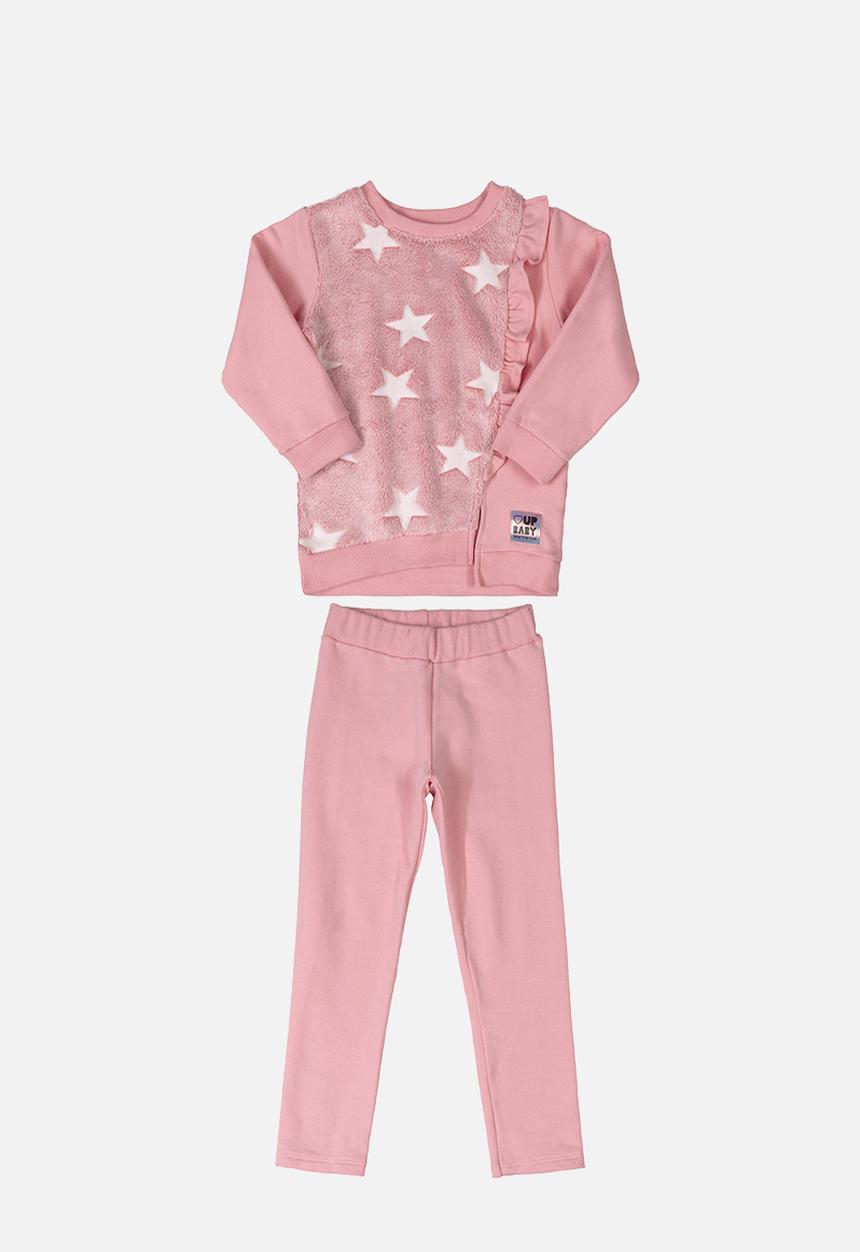 UP Baby - Girls sweatshirt & leggings set - pink