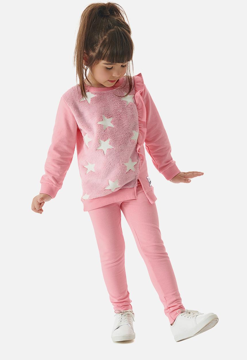UP Baby - Girls sweatshirt & leggings set - pink