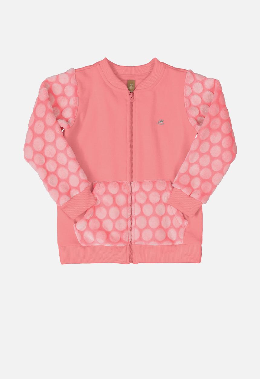 UP Baby - Girls polka dot sweat top & sweatpants set - pink