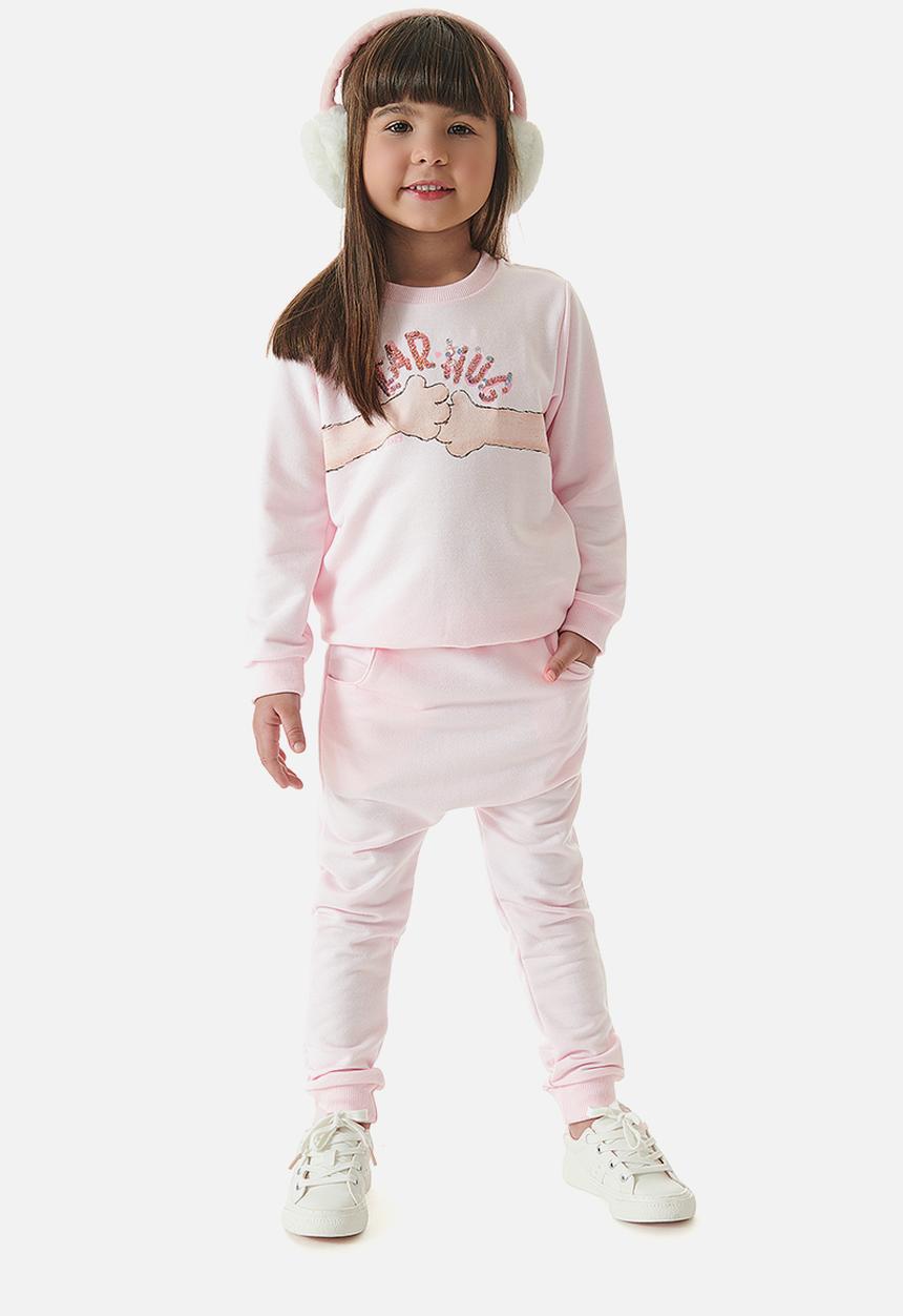 UP Baby - Girls sweat top & sweatpants set - light pink